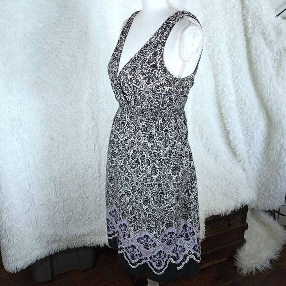 SONOMA BLACK, WHITE, & PURPLE/BLUE DRESS SZ.M EUC - Picture 5 of 9